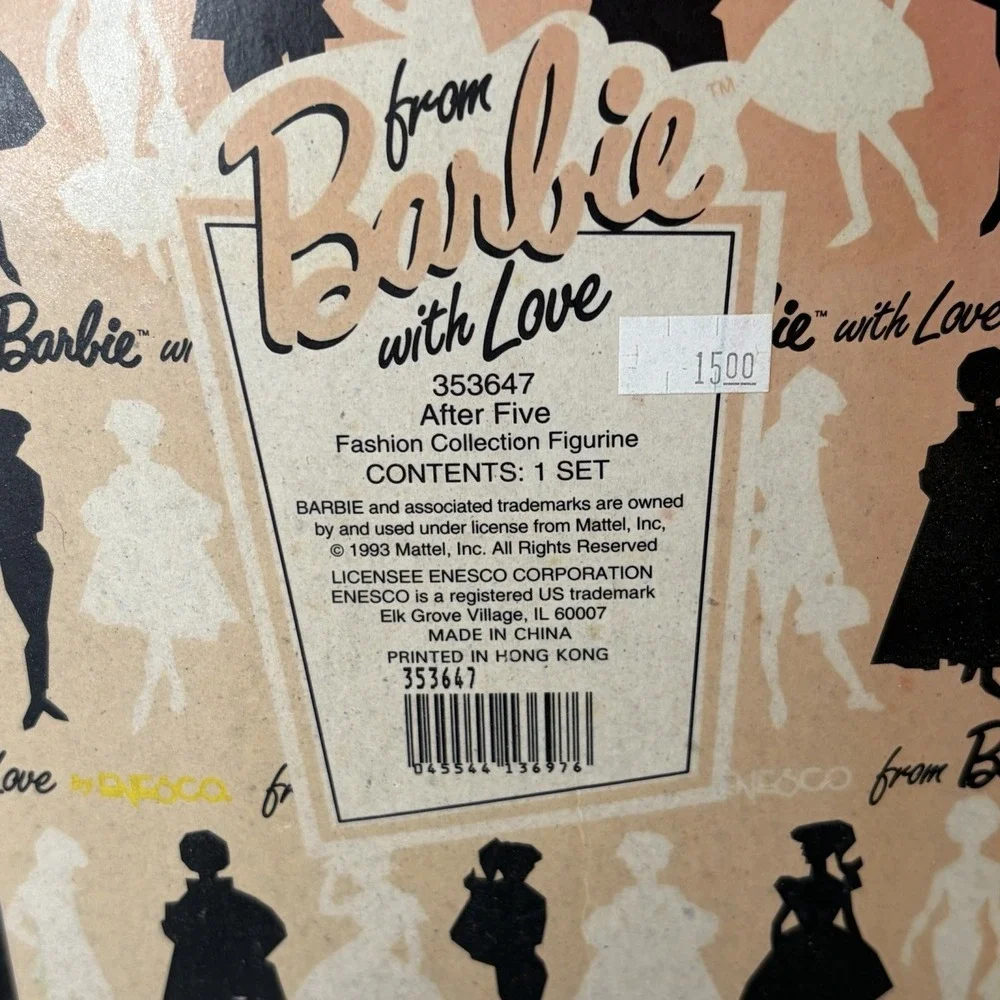 NEW 1993 Mattel From Barbie with Love 353647 After‎ Five 1962 Enesco Figurine